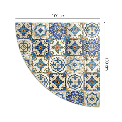 Corner glass hearth Mosaic motif with floral accents