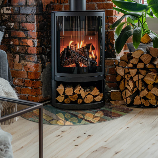 Corner glass hearth Board colors in different tones