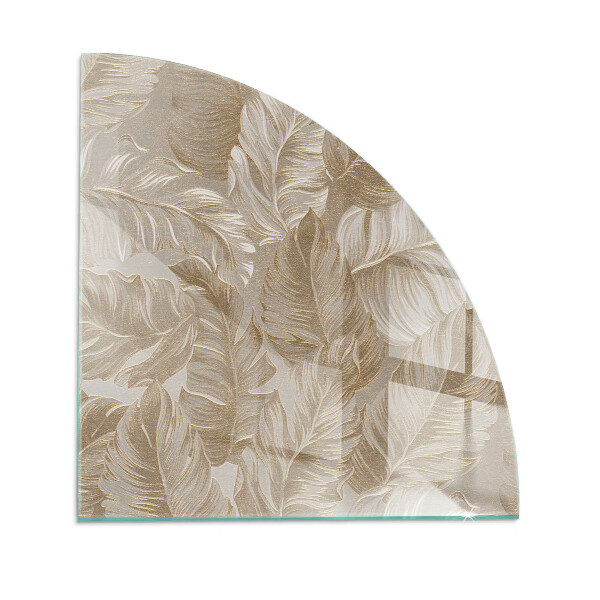 Corner glass hearth Delicate leaf patterns