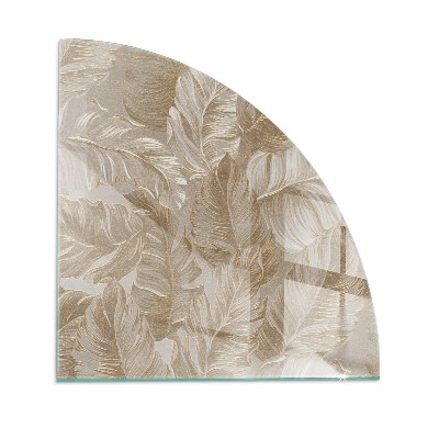 Corner glass hearth Delicate leaf patterns