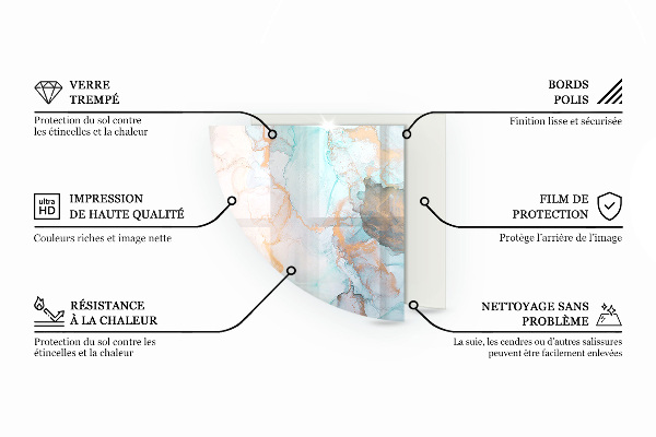 Quarter glass hearth stove Pattern of rocky structure