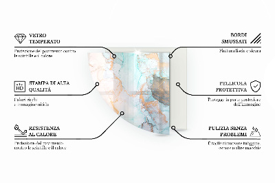 Corner glass hearth Stylish plant motif