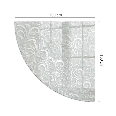 Corner glass hearth Stylish plant motif