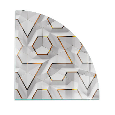Corner glass hearth Pattern of three-dimensional shapes