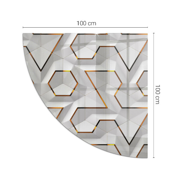 Corner glass hearth Pattern of three-dimensional shapes
