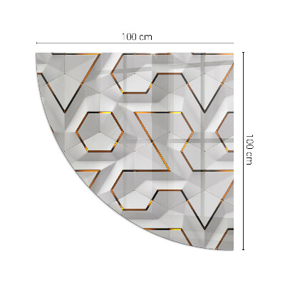 Corner glass hearth Pattern of three-dimensional shapes