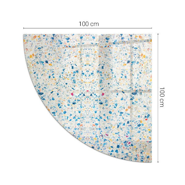 Corner glass hearth for wood burner Abstract texture motif