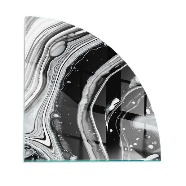 Quarter glass hearth stove Abstract wavy and linear patterns