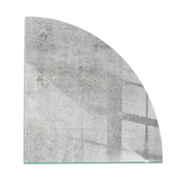 Corner glass hearth Raw concrete in a minimalist style