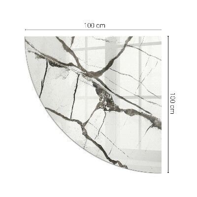 Corner glass hearth for wood burner Marble veins in an elegant style