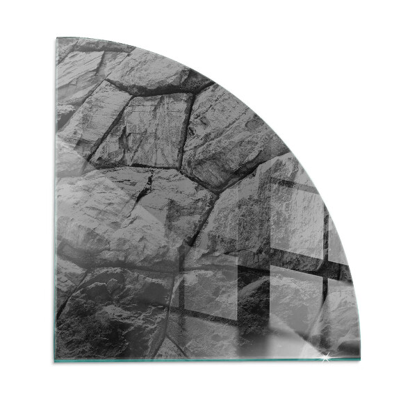 Corner glass hearth Stone style in a natural version