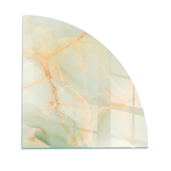 Corner glass hearth Abstract marble motif