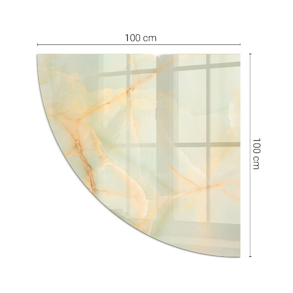 Corner glass hearth Abstract marble motif