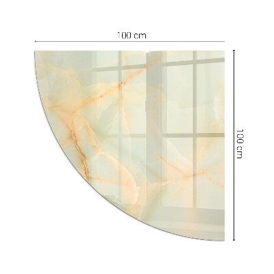 Corner glass hearth Abstract marble motif