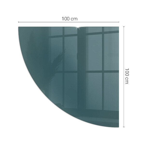 Corner glass hearth for wood burner Sea Color