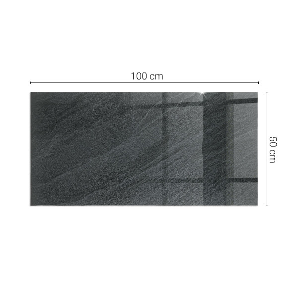 Rectangular glass hearth for wood stove Natural stone pattern
