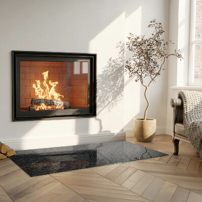 Rectangular glass hearth for wood stove Natural stone pattern