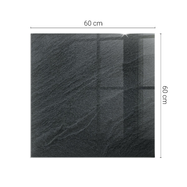Rectangular glass hearth for wood stove Natural stone pattern