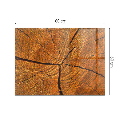 Rectangular glass hearth Wood in cross-section with natural grain