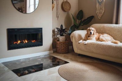 Rectangular tempered glass hearth Geometry in three dimensions