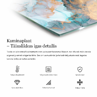 Rectangular tempered glass hearth Geometry in three dimensions