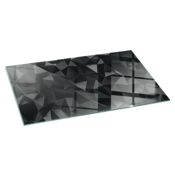 Rectangular tempered glass hearth Geometry in three dimensions