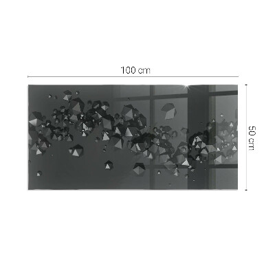 Rectangular glass hearth Abstract cloud forms in solids