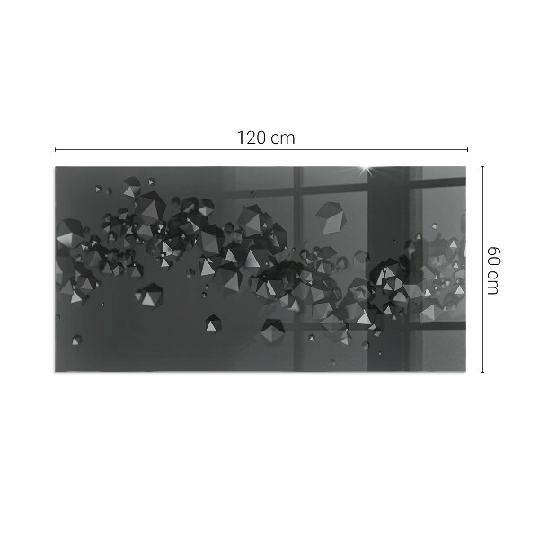 Rectangular glass hearth Abstract cloud forms in solids