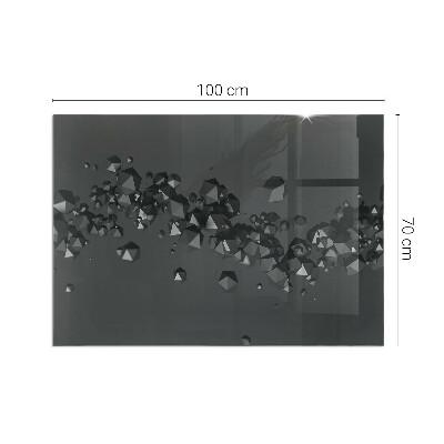 Rectangular glass hearth Abstract cloud forms in solids