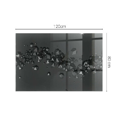 Rectangular glass hearth Abstract cloud forms in solids