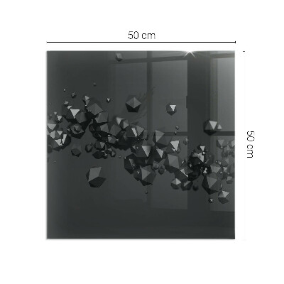 Rectangular glass hearth Abstract cloud forms in solids