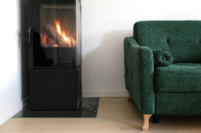 Rectangular glass hearth Abstract cloud forms in solids