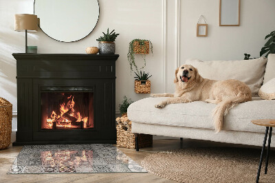 Rectangular tempered glass hearth Tiled decorative patterns