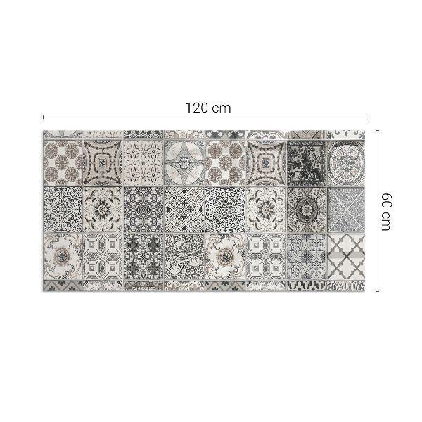 Rectangular tempered glass hearth Tiled decorative patterns