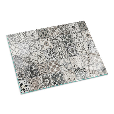 Rectangular tempered glass hearth Tiled decorative patterns