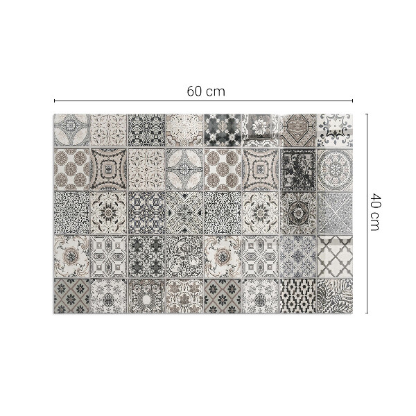 Rectangular tempered glass hearth Tiled decorative patterns
