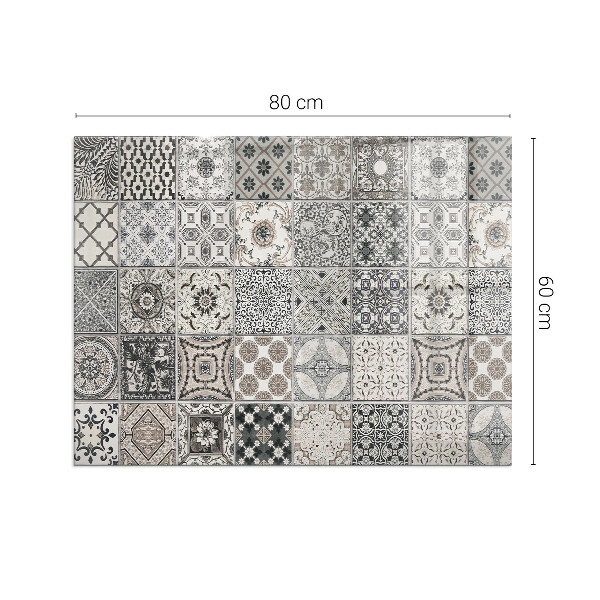 Rectangular tempered glass hearth Tiled decorative patterns