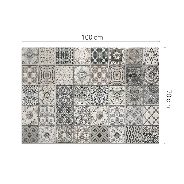 Rectangular tempered glass hearth Tiled decorative patterns