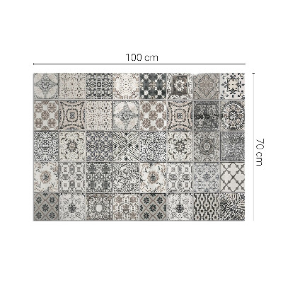 Rectangular tempered glass hearth Tiled decorative patterns