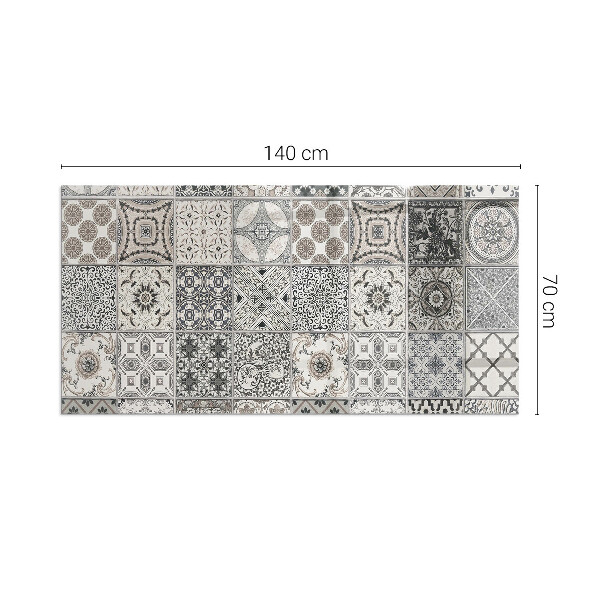 Rectangular tempered glass hearth Tiled decorative patterns