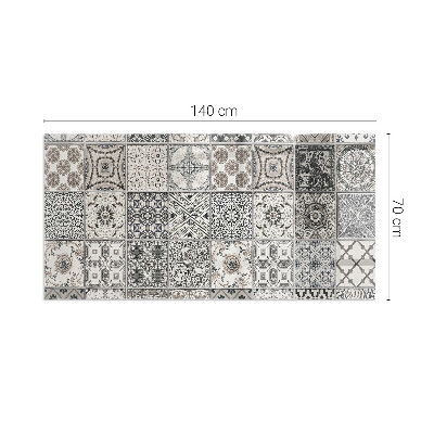 Rectangular tempered glass hearth Tiled decorative patterns