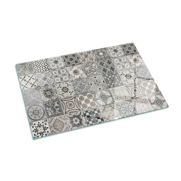 Rectangular tempered glass hearth Tiled decorative patterns