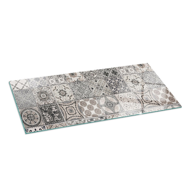 Rectangular tempered glass hearth Tiled decorative patterns