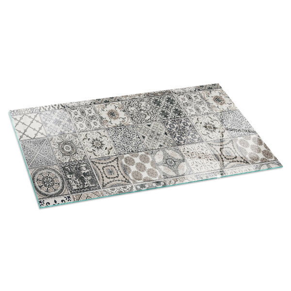 Rectangular tempered glass hearth Tiled decorative patterns