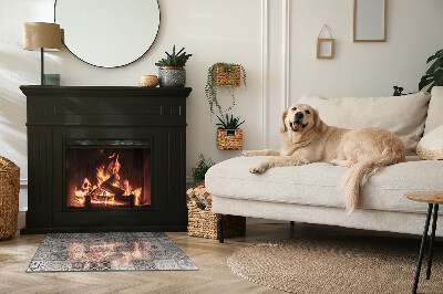 Rectangular tempered glass hearth Tiled decorative patterns