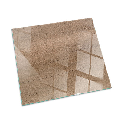 Rectangular glass hearth for wood stove Wood-inspired pattern