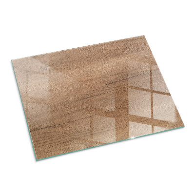 Rectangular glass hearth for wood stove Wood-inspired pattern