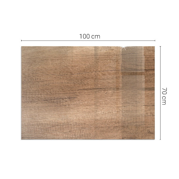 Rectangular glass hearth for wood stove Wood-inspired pattern