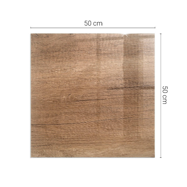 Rectangular glass hearth for wood stove Wood-inspired pattern