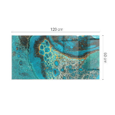 Rectangular tempered glass hearth Organic pattern in an abstract style